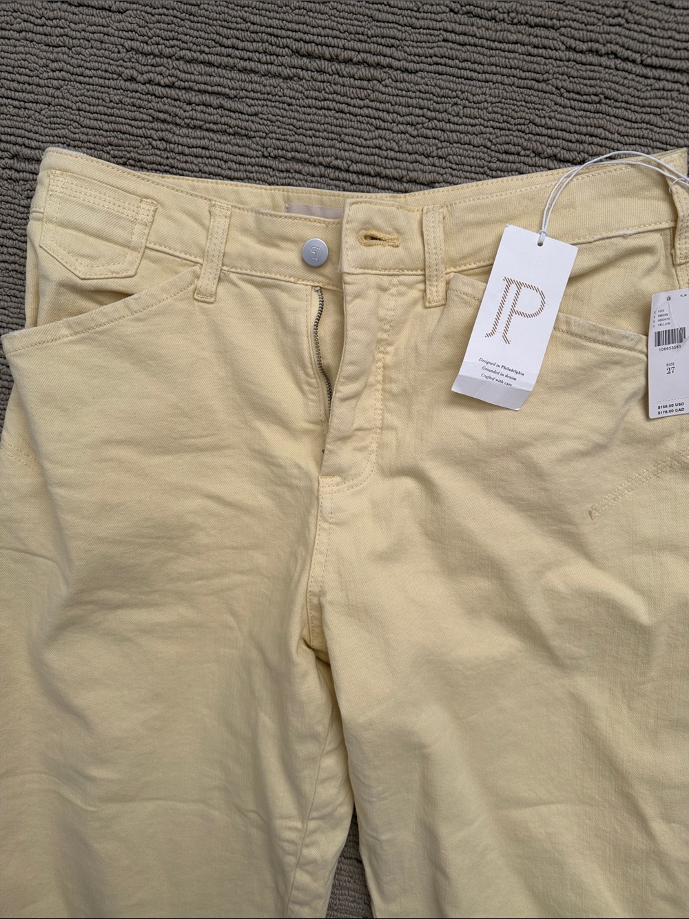 Pilcro Kayden High Rise Cuffed Carpenter Barrell Jeans, Yellow Sz 27 NWT - Picture 8 of 8